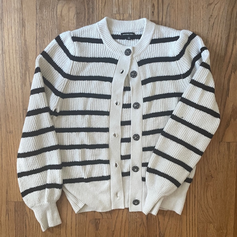 Who What Wear Striped Cardigan